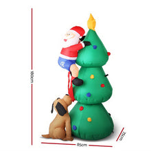 Load image into Gallery viewer, Jingle Jollys 1.8M Christmas Inflatable Santa on Tree Lights Xmas Decor Airblown