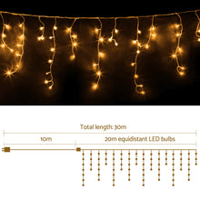 Load image into Gallery viewer, Jingle Jollys 800 LED Christmas Icicle Lights Warm White