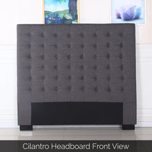 Load image into Gallery viewer, Bed Head Queen Charcoal Headboard Upholstery Fabric Tufted Buttons