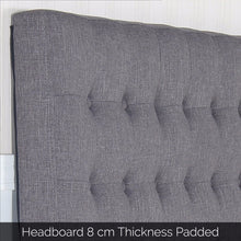Load image into Gallery viewer, Bed Head Queen Charcoal Headboard Upholstery Fabric Tufted Buttons