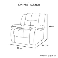 Load image into Gallery viewer, Fantasy Recliner Pu Leather 1R Black