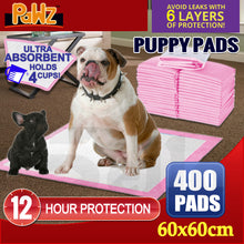 Load image into Gallery viewer, 400pc 60x60cm Absorbent Puppy Cat Indoor Toilet Training Pads - Pink
