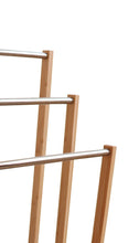 Load image into Gallery viewer, Bamboo Towel Bar Metal Holder Rack 3-Tier Freestanding for Bathroom and Bedroom
