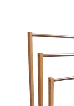 Load image into Gallery viewer, Bamboo Towel Bar Metal Holder Rack 3-Tier Freestanding for Bathroom and Bedroom
