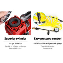 Load image into Gallery viewer, Giantz 12V Portable Air Compressor - Red

