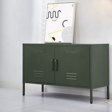 Load image into Gallery viewer, ArtissIn Base Metal Locker Storage Shelf Organizer Cabinet Buffet Sideboard Green
