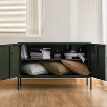 Load image into Gallery viewer, ArtissIn Base Metal Locker Storage Shelf Organizer Cabinet Buffet Sideboard Green
