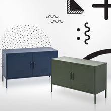 Load image into Gallery viewer, ArtissIn Base Metal Locker Storage Shelf Organizer Cabinet Buffet Sideboard Green
