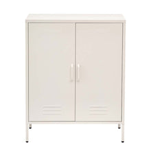 Load image into Gallery viewer, ArtissIn Sweetheart Metal Locker Storage Shelf Shoe Cabinet Buffet Sideboard White
