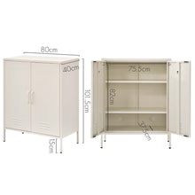 Load image into Gallery viewer, ArtissIn Sweetheart Metal Locker Storage Shelf Shoe Cabinet Buffet Sideboard White
