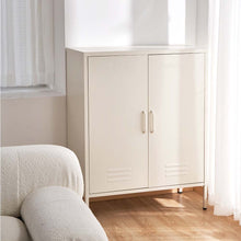 Load image into Gallery viewer, ArtissIn Sweetheart Metal Locker Storage Shelf Shoe Cabinet Buffet Sideboard White
