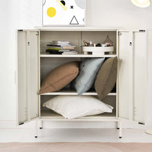 Load image into Gallery viewer, ArtissIn Sweetheart Metal Locker Storage Shelf Shoe Cabinet Buffet Sideboard White
