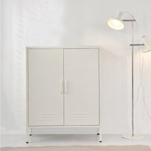 Load image into Gallery viewer, ArtissIn Sweetheart Metal Locker Storage Shelf Shoe Cabinet Buffet Sideboard White
