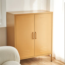 Load image into Gallery viewer, ArtissIn Sweetheart Metal Locker Storage Shelf Shoe Cabinet Buffet Sideboard Yellow
