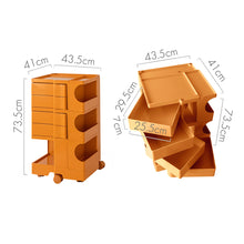 Load image into Gallery viewer, ArtissIn Replica Boby Trolley Bedside Table Storage Shelf Mobile 5 Tier Orange
