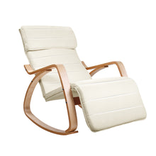 Load image into Gallery viewer, Artiss Fabric Rocking Armchair with Adjustable Footrest - Beige
