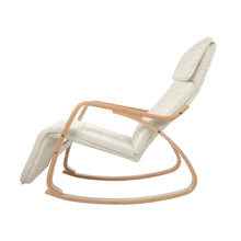 Load image into Gallery viewer, Artiss Fabric Rocking Armchair with Adjustable Footrest - Beige
