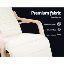 Load image into Gallery viewer, Artiss Fabric Rocking Armchair with Adjustable Footrest - Beige
