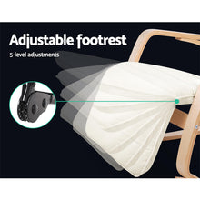 Load image into Gallery viewer, Artiss Fabric Rocking Armchair with Adjustable Footrest - Beige
