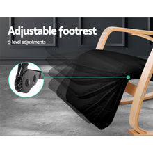 Load image into Gallery viewer, Artiss Fabric Rocking Armchair with Adjustable Footrest - Black
