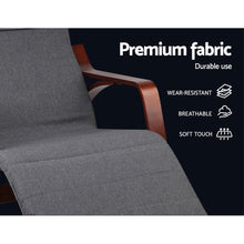 Load image into Gallery viewer, Artiss Fabric Rocking Armchair with Adjustable Footrest - Charcoal
