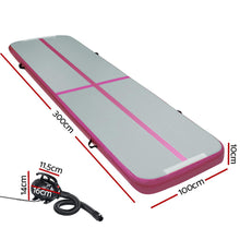 Load image into Gallery viewer, Everfit GoFun 3X1M Inflatable Air Track Mat with Pump Tumbling Gymnastics Pink
