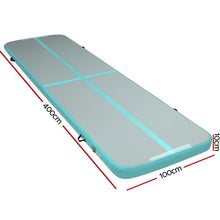 Load image into Gallery viewer, Everfit 3m x 1m Air Track Mat Gymnastic Tumbling Mint Green and Grey

