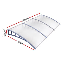 Load image into Gallery viewer, Instahut Window Door Awning Door Canopy Outdoor Patio Sun Shield 1.5mx3m DIY
