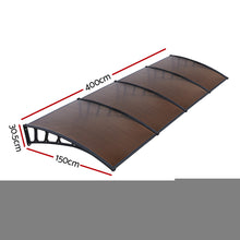 Load image into Gallery viewer, Instahut Window Door Awning Door Canopy Outdoor Patio Cover Shade 1.5mx4m DIY BR
