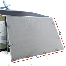 Load image into Gallery viewer, 5.2M Caravan Privacy Screens 1.95m Roll Out Awning End Wall Side Sun Shade
