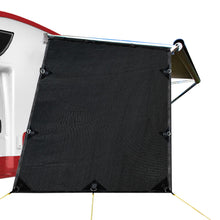 Load image into Gallery viewer, Black Caravan Privacy Screen 1.95 x 2.2M End Wall or Side Sun Shade Roll Out
