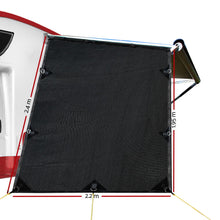 Load image into Gallery viewer, Black Caravan Privacy Screen 1.95 x 2.2M End Wall or Side Sun Shade Roll Out

