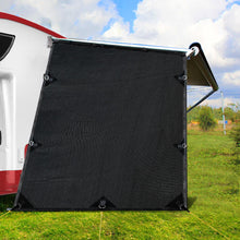 Load image into Gallery viewer, Black Caravan Privacy Screen 1.95 x 2.2M End Wall or Side Sun Shade Roll Out
