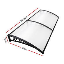 Load image into Gallery viewer, Instahut DIY Window Door Awning Shade 1 x 2m - Transparent
