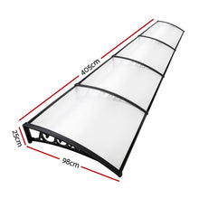 Load image into Gallery viewer, Instahut Window Door Awning Door Canopy Patio UV Sun Shield Transparent 1mx4m DIY
