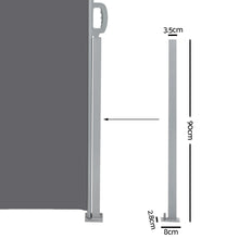 Load image into Gallery viewer, Instahut 1.8X6M Retractable Side Awning Garden Patio Shade Screen Panel Grey
