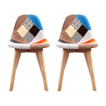 Load image into Gallery viewer, Retro Beech Fabric Multi Colour Dining Chair - Set of 2

