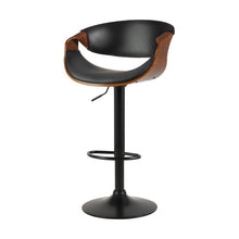 Load image into Gallery viewer, Artiss Bar Stools Swivel Chair Kitchen Gas Lift Wooden Bar Stool Leather Black

