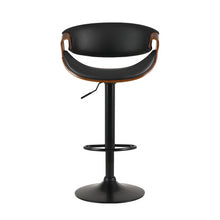 Load image into Gallery viewer, Artiss Bar Stools Swivel Chair Kitchen Gas Lift Wooden Bar Stool Leather Black
