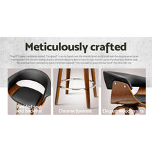 Load image into Gallery viewer, Set of 4 Swivel PU Leather Bar Stool - Wood and Black
