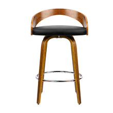 Load image into Gallery viewer, Set of 4 Walnut Wood Bar Stools - Black and Brown
