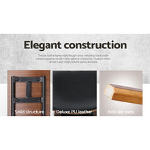 Load image into Gallery viewer, Set of 4 PU Leather Circular Footrest Bar Stools - Black
