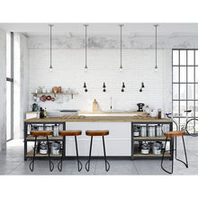 Load image into Gallery viewer, Set of 4 Elm Wood Backless Bar Stools 65cm - Black and Dark Natural
