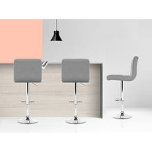 Load image into Gallery viewer, Set of 4 Fabric Swivel Bar Stools - Grey

