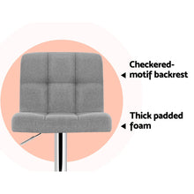 Load image into Gallery viewer, Set of 4 Fabric Swivel Bar Stools - Grey
