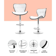 Load image into Gallery viewer, Set of 4 PU Leather Patterned Bar Stools - White and Chrome

