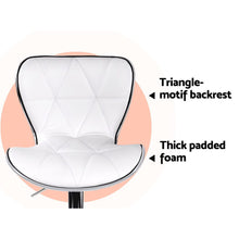Load image into Gallery viewer, Set of 4 PU Leather Patterned Bar Stools - White and Chrome
