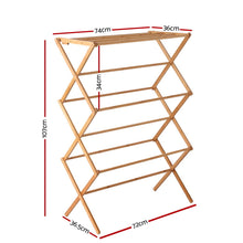 Load image into Gallery viewer, Artiss Clothes Rack Airer Foldable Bamboo Drying Laundry Dryer Garment Hanger
