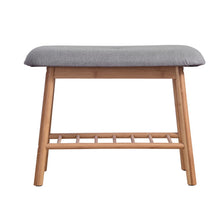 Load image into Gallery viewer, Artiss Shoe Rack Seat Bench Chair Shelf Organisers Bamboo Grey
