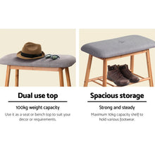 Load image into Gallery viewer, Artiss Shoe Rack Seat Bench Chair Shelf Organisers Bamboo Grey
